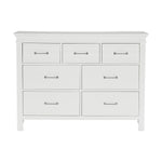 ZUN 7 Drawers White Finish Dresser Transitional Style Wooden Bedroom Furniture 1pc B011P220619