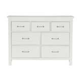 ZUN 7 Drawers White Finish Dresser Transitional Style Wooden Bedroom Furniture 1pc B011P220619