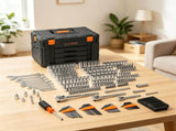 450-Piece Mechanics Tool Set, 1/4" 3/8" 1/2" Drive SAE & Metric Socket Set with Bits, Hex & 41473160