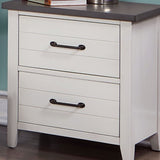 White Color Nightstand Bedroom 1pc Nightstand Solid wood Black Appliance Pull 2-Drawers bedside B011P165673