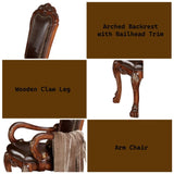 Brown and Cherry Oak Arm Chair with Nailhead Trim B062P209245
