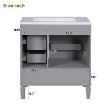 30" Bathroom Vanity with Ceramic Sink, Soft-Close Door with Built-in Shelf, Deep Standard N729P184479E