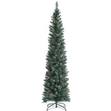 7FT Green Artificial Christmas Tree - 351 Lush Tips, 41 Realistic Pine Cones, Foldable Metal Stand 83960671