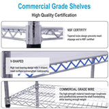 ZUN 6 Tier 6000lbs Capacity NSF Metal Shelf Wire Shelving Unit, Heavy Duty Adjustable Storage Rack with W465142123