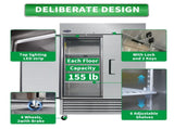 ORIKOOL 54" Commercial Refrigerator 49 Cu.ft with 2 Solid Door Reach-In Refrigerators Stainless W2095126111