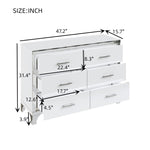 ZUN Elegant High Gloss Dresser with Metal Handle,Mirrored Storage Cabinet with 6 Drawers for N733P205355K