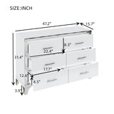 ZUN Elegant High Gloss Dresser with Metal Handle,Mirrored Storage Cabinet with 6 Drawers for N733P205355K