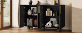 TREXM 54" Retro Buffet Cabinet with Storage, 4-Door Vintage Fluted Sideboard Cabinet with Adjustable N715P289209B