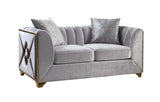 Velencia Modern Style Loveseat in Silver B009139137