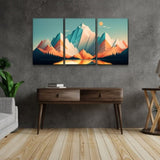 ZUN 3 Panels Framed Abstract Wood Grain Boho Style Mountain & Forest Canvas Wall Art Decor,3 Pieces W2060P155345