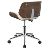 Ecru and Walnut Swivel Office Chair B062P153784