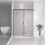 56-60" W x 74" H Semi-Frameless Sliding Shower Door, 1/4" Clear SGCC Tempered Glass, Matte W2011P272616