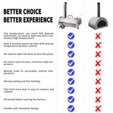 Semi-Automatic Silver 12 Outdoor Pizza Oven Portable Wood Fired Pizza Oven Outdoor Cooking Pizza W2196134327