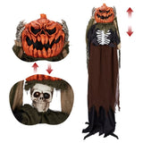 5.6ft Halloween Decorations Outdoor Life Size Animatronics Ghost with Pumpkin Head, Sound-Actived 26986288