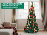 7 FT Fully Decorated Pre-lit Christmas Tree, Pop Up Artificial Xmas Tree with 200 Warm Lights Remote 00697986