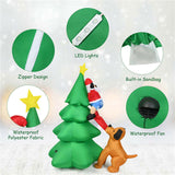 79" Inflatable Christmas Tree - Santa & Puppy Design, Built-in LEDs, Waterproof Polyester, Quick 17436753