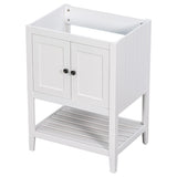 ZUN 24" Bathroom Vanity Base Only, Soild Wood Frame, Bathroom Storage Cabinet with Doors and Open Shelf, WF287735AAK