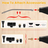 Handheld Steam Cleaner, 1500W High Temp & Pressure Fast Heat, 6 Adjustable Steam Levels, 1200ML 61728500