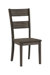 ZUN 2pc Contemporary Dining Side Chair Ladder Back Wooden Dining Room Furniture Rustic Gray Finish B011P264612