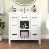 ZUN 36''Bathroom Vanity with Undermount Sink,Modern Bathroom Storage Cabinet with 2 Drawers and 2 75186218