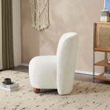 Modern Low Back Accent Chair, Upholstered Armless Living Room Chairs, Round Pine Wood Feet, for N817P224950W