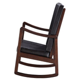 Dark Brown and Espresso Rocking Chair with Armrest B062P184513