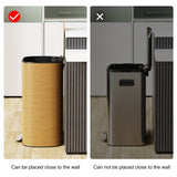 ZUN 13 Gallon 50L Kitchen Foot Pedal Operated Soft Close Trash Can - Stainless Steel Ellipse Bustbin W1550P154901