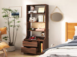 Night Stand with Bookshelf, Night Stand with 2 Storage Drawers for Bedroom 34726081
