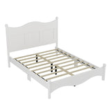 Queen Size Elegant Design Wood Platform Bed Frame,Retro Style Platform Bed with Wooden Slat N733P199703K