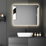 ZUN 40" x 32" LED Bathroom Mirror Bright Backlight, 5 Mins Defog, Full HD Reflected Wall Mounted ,3 09354824