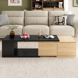 ZUN ON-TREND 47.2''-57''W Extendable Coffee Table 2 Storage Drawers, Dual-tone Wood Center Table WF531670AAB