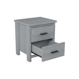 ZUN Vintage Two Drawer Wooden Nightstand, Simple and Generous, Large Storage Space,Light Gray 84200860