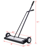 24'' Rolling Magnetic Pick-Up Sweeper, Heavy Duty Push-Type with Release, for Nails Needles Screws W46577094