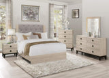 ZUN Modern Design Bedroom Furniture Cream Finish 1pc Beautiful Queen Bed Button-Tufted Fabric B011P228970