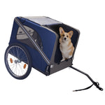 ZUN Dog Bike Trailer, Breathable Mesh Dog Cart with 3 Entrances, Safety Flag, 8 Reflectors, Folding Pet W321P205608