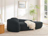 Modern Oval Single Lazy Sofa Chair with Integrated Backrest, Side Armrest and Pillow, Compact W487P456130