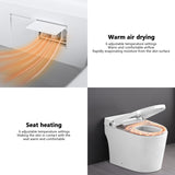 ZUN Smart Toilet Bidet Combo with Foot Sensor Open Cover/Seat, LED Display, Self-Cleaning Nozzle, Heated W1219P262970