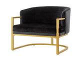 Modern Accent Chair Cozy Armchair Upholstered Reading Chair with Gold Metal Frame Living Room, N763P360688B