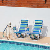 Folding Beach Chair Set of 2 for Adults, 4 Position Portable Backpack Foldable Camping Chair with 58603294