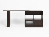 Modern Bar Cabinet with Rotating top, Counter Height Dining Cabinet with 6 Storage space and 2 12047102