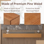 ZUN 60'' Fireplace Mantel Wooden Wall Mounted Floating Shelf 8" Deep Solid Pine Wood, Natural W1422124906