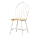 Natural Brown and White Spindle Back Side Chairs B062P145549