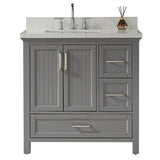 Fully Assembled 36'' Freestanding Single Sink Bathroom Vanity with 2 Handles Sets W1826P255389