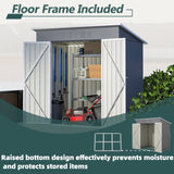 6'x4' Outdoor Metal Storage Shed for Garden Tools Lockable Door With Floor Frame 04885440