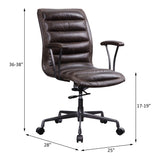 ZUN Distress Chocolate Swivel Office Chair with Casters B062P215477