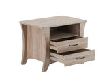 Nightstand with Top Open Compartment and 2 Drawers in Rustic Natural Finish B016P253792
