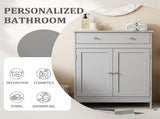Gray particleboard with melamine veneer, 60*30*80cm, double doors, single drawer, bathroom vanity 21850169