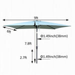 ZUN 6 x 9ft Patio Umbrella Outdoor Waterproof Umbrella with Crank and Push Button Tilt without flap for 52444544