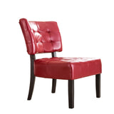 Blended Leather Tufted Accent Chair with Oversized Seating, Red T2574P164249