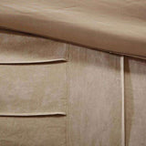 7 Piece Faux Suede Comforter Set Beige Queen B03596754
